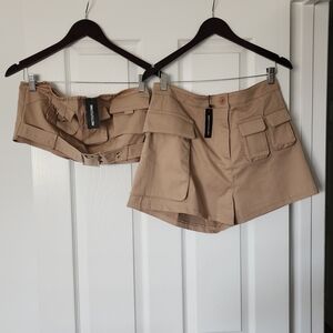 PrettyLittleThing Beige Cargo Shorts